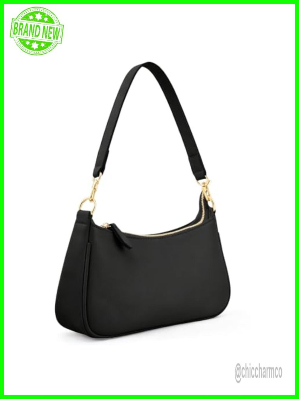 Small PU Leather Hobo Shoulder Bag with Removable Chain Strap Satchel Purse